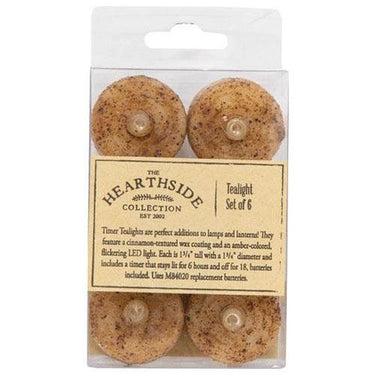 6 Pkg Burnt Ivory Timer Tealights - The Fox Decor